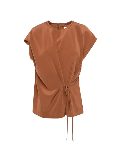 Yves Salomon tie-detail top Brown 26EYH90660CRCH