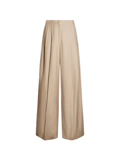 Yves Salomon pleated palazzo pants Neutrals 26EYP029XXTSCL