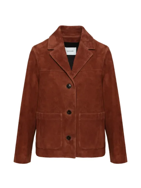 Yves Salomon button suede jacket Brown 26EYV21765APAV
