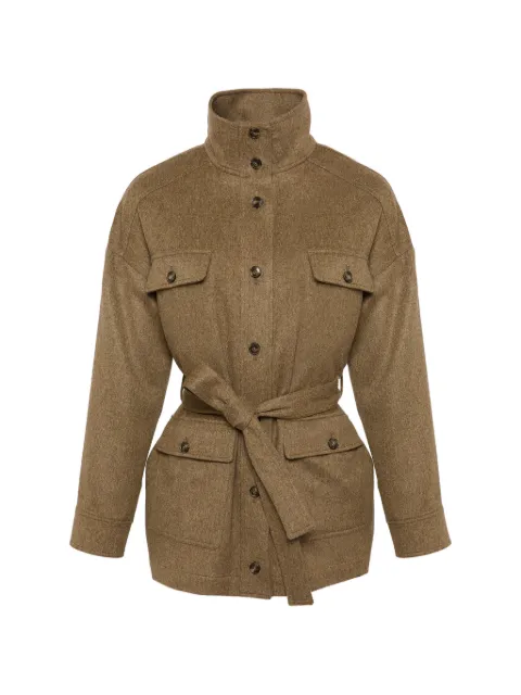 Yves Salomon button belted cashmere jacket Neutrals 26EYV04277CAFL