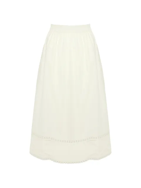 Yves Salomon poplin midi skirt Neutrals 26EYJ03677COAP
