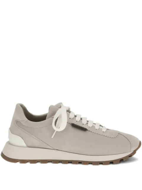 Brunello Cucinelli monili-tab suede sneakers Neutrals MZSFG2110C8823