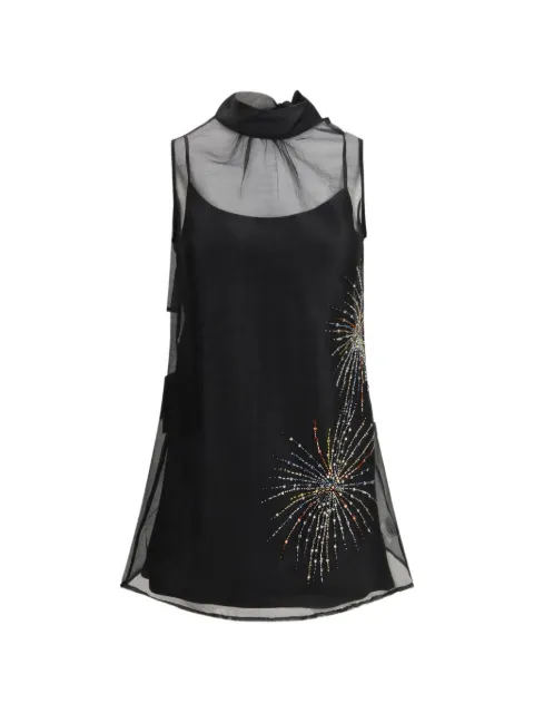 STAUD Albee beaded-detail high-neck mini dress Black R26R2304ID