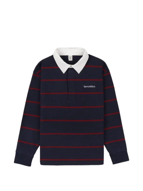 Sporty & Rich striped long-sleeve polo shirt Blue TO09562300BL134DARKNAVYWHITEMERLOT