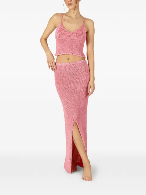 PARAMIDONNA Bruna slit maxi skirt Pink CR26BSP