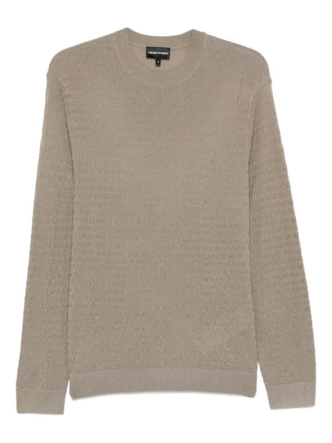 Emporio Armani textured crew-neck sweater Brown EM004378AF24416
