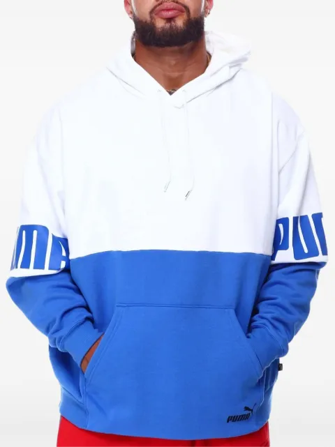 PUMA Power Colorblock kangaroo pocket hoodie White 84679575
