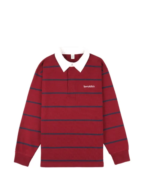 Sporty & Rich striped long-sleeve polo shirt Red TO09562300RE40