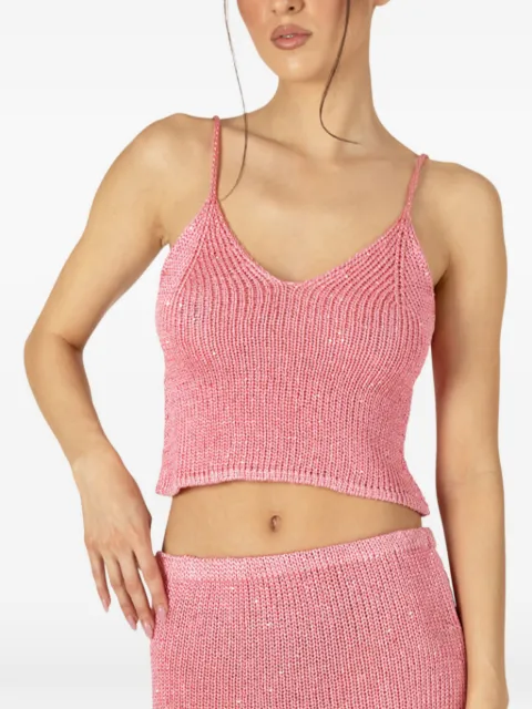 PARAMIDONNA Bruna V-neck top Pink CR26BTP