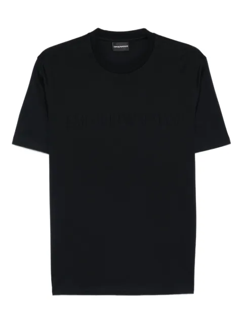 Emporio Armani embossed crew-neck T-shirt Black EM004593AF10762