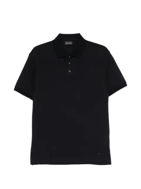 Emporio Armani textured polo shirt Black EM001295AF1076