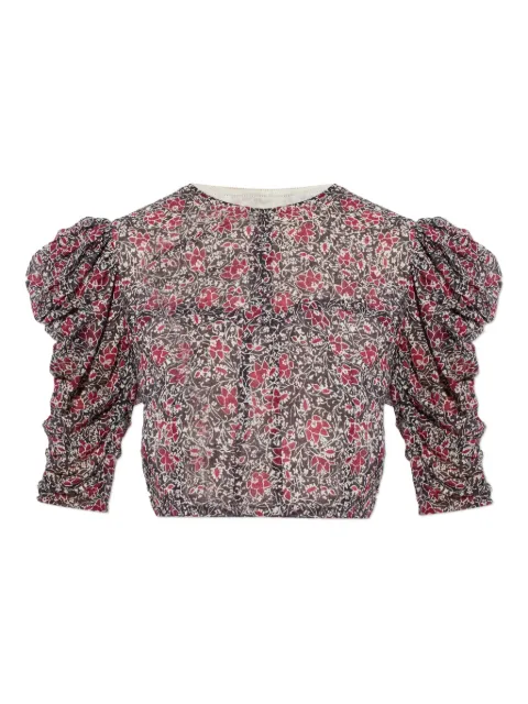 MARANT ÉTOILE Silva floral-pattern blouse Red HT0831FAD1J14E