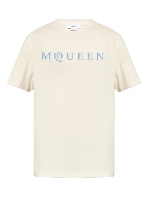 Alexander McQueen logo-print T-shirt Neutrals 847750QTAD5