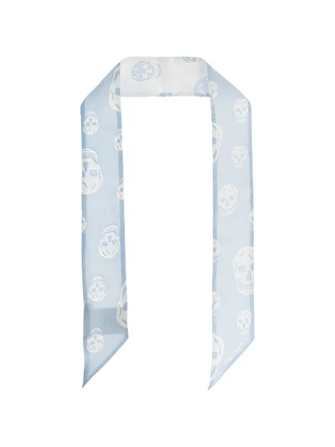 Alexander McQueen skull-print scarf Blue 8575533001Q