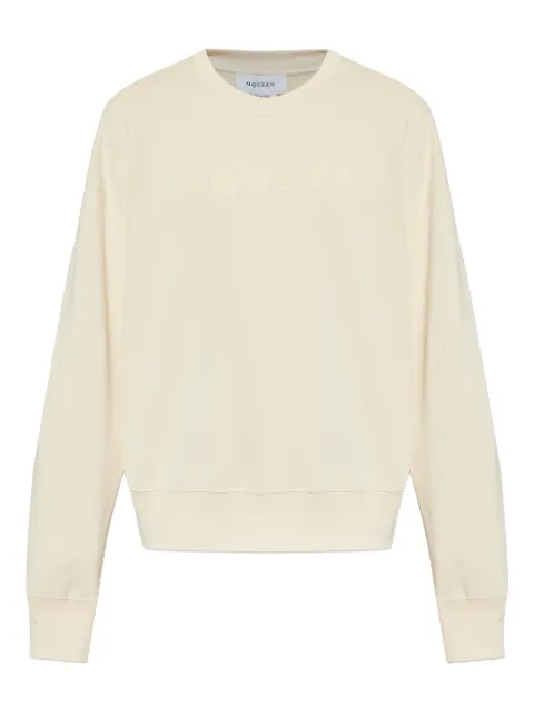 Alexander McQueen logo-print sweatshirt Neutrals 839216QTADU