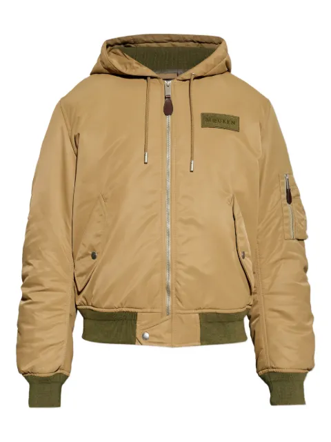 Alexander McQueen hooded zip-up bomber jacket Neutrals 846515QRACZ