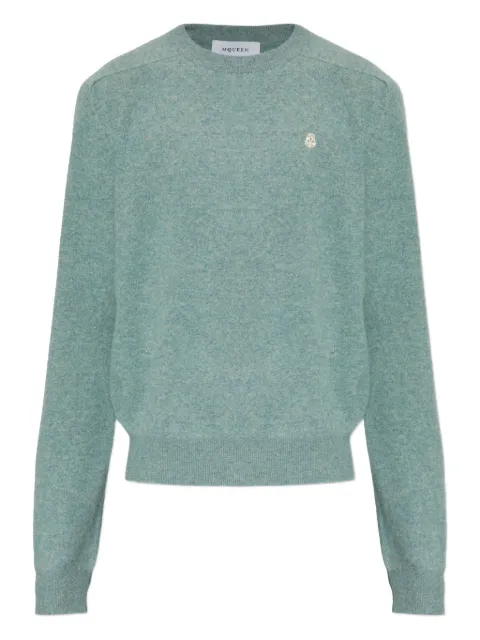 Alexander McQueen crew-neck wool sweater Blue 853619Q1BGB