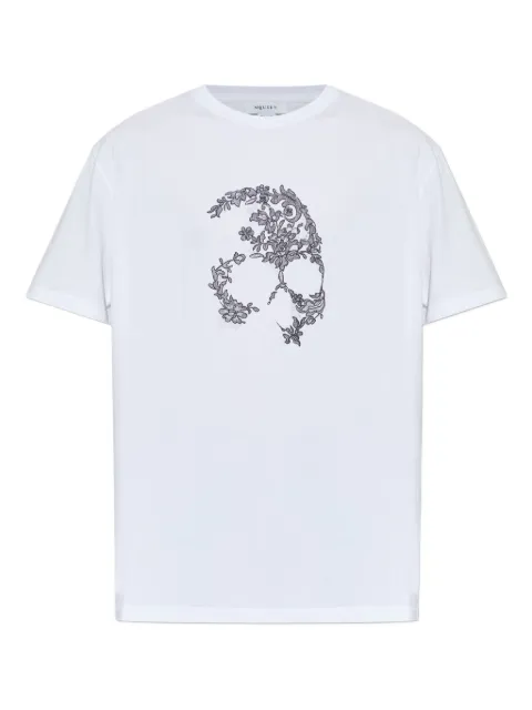 Alexander McQueen skull-print T-shirt White 857145QTAEG