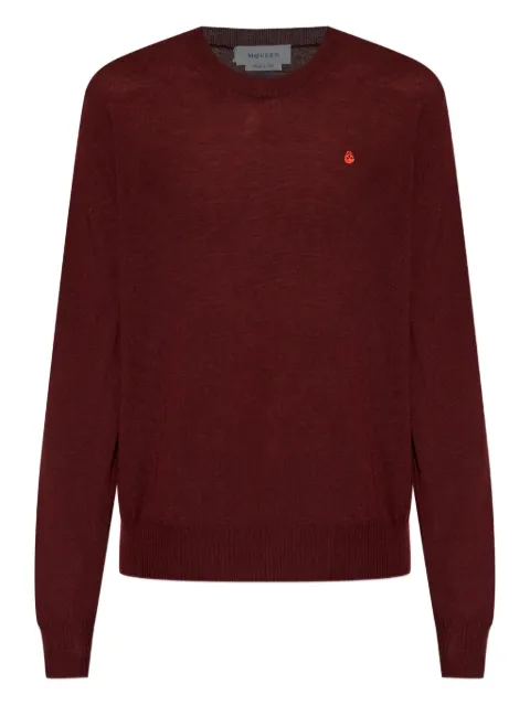 Alexander McQueen logo-embroidered sweater Red 858372Q1BEC