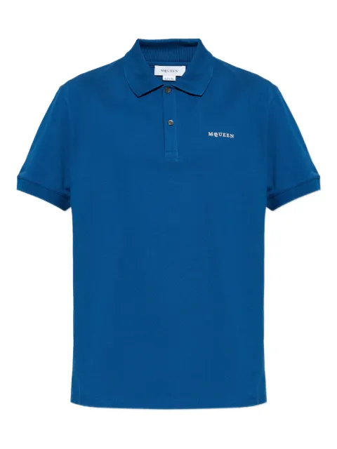 Alexander McQueen embroidered polo shirt Blue 839229QXAAK