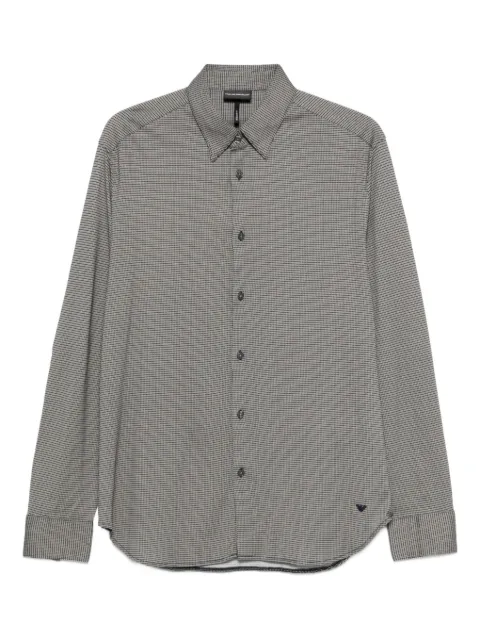 Emporio Armani geometric-pattern long-sleeve shirt Black EM005446AF24857F1158