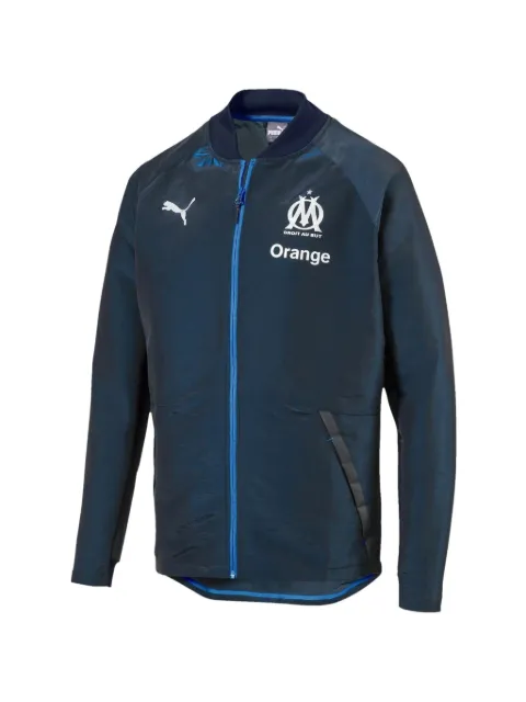 PUMA Olympique de Marseille logo-print jacket Blue 75464801