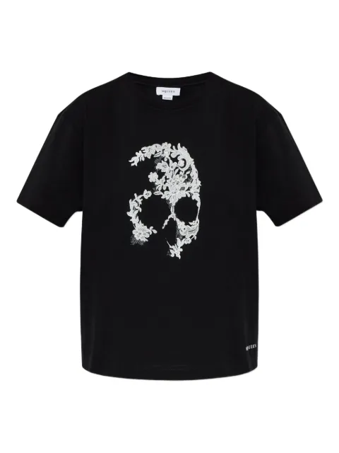 Alexander McQueen skull-lace T-shirt Black 858340QZAQP