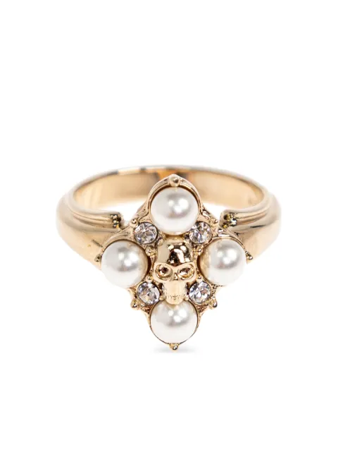 Alexander McQueen skull pearl ring Gold 855272J161P