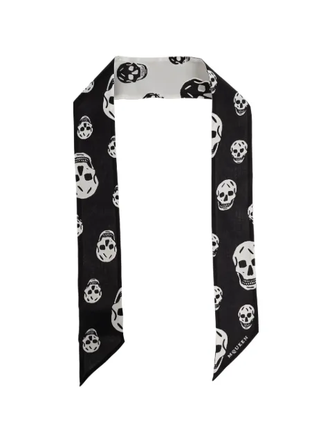 Alexander McQueen skull-print scarf Black 8575533001Q