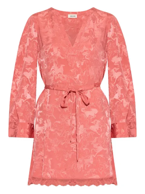 Zadig&Voltaire V-neck printed dress Pink WWDR026180