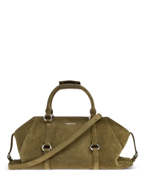 Alexander McQueen suede ring-detail tote bag Green 8456441MAA6