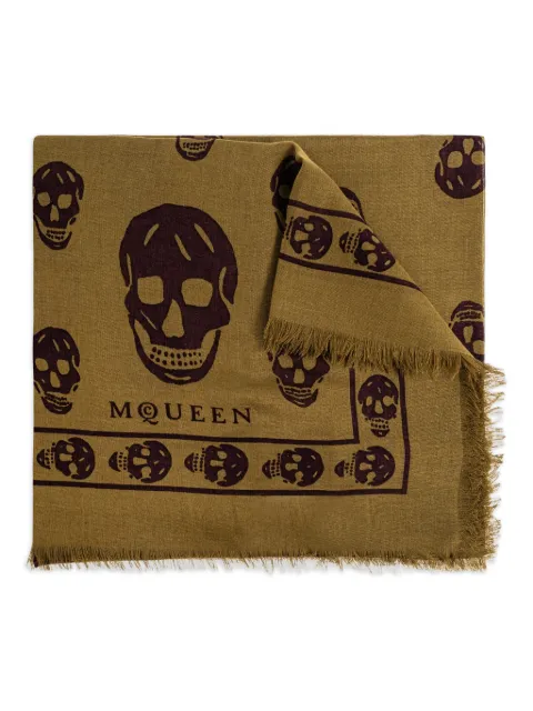 Alexander McQueen skull-print scarf Brown 8078894943Q
