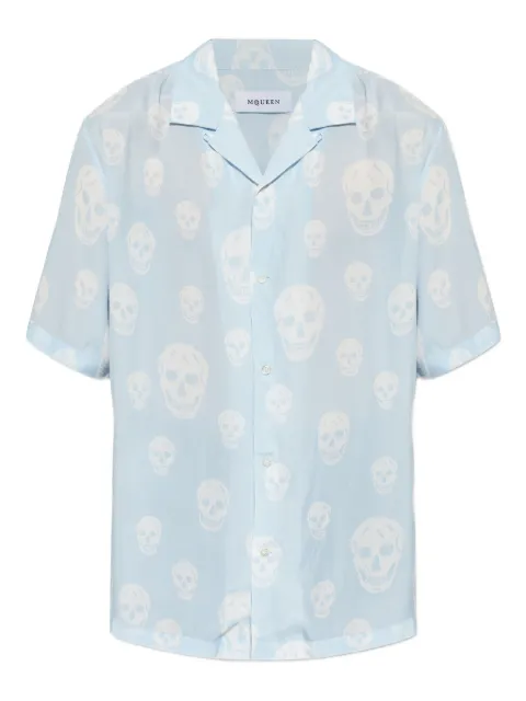 Alexander McQueen skull-pattern shirt Blue 847304QRACU
