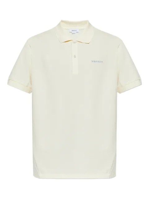 Alexander McQueen logo-detail polo shirt Neutrals 839229QXAAK