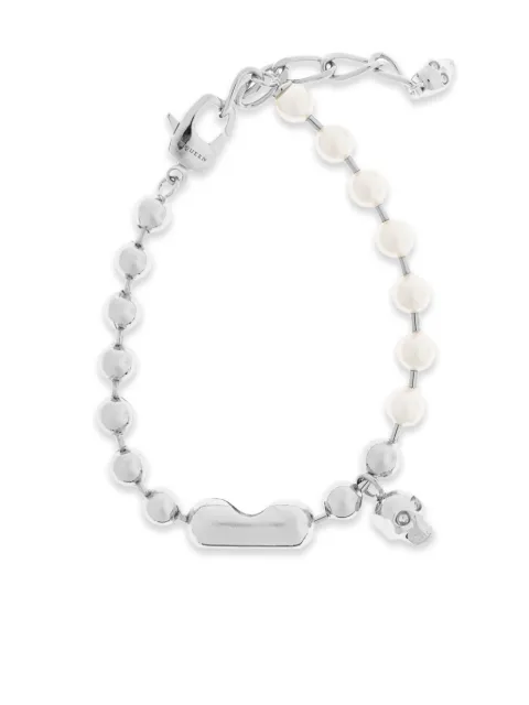 Alexander McQueen skull pearl bracelet Silver 854547J161B