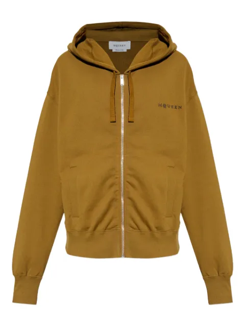 Alexander McQueen zip-up hooded Brown 839217QTADU