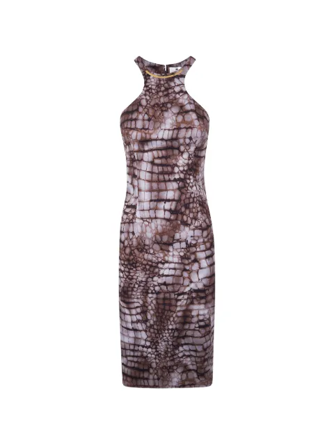 Elisabetta Franchi animal-print midi dress Brown AB89161E2