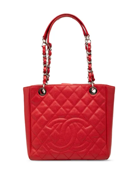 CHANEL Pre-Owned 2013-2014 Caviar Petite Shopping tote bag Red RRJP3FNG0W7A3ZA7