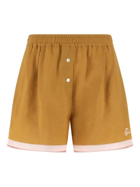 Marni elastic waistband button shorts Brown PAMA0629QSUTR02700Y64