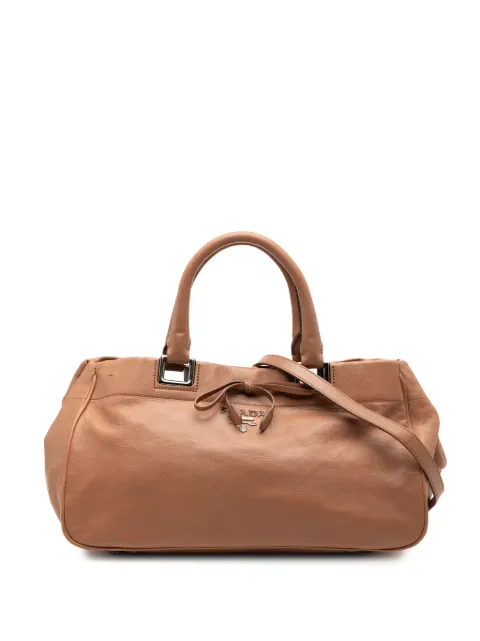 Prada Pre-Owned 2000-2025 Vitello Ribbon satchel Brown GFO4I1K7XPCUHZKL