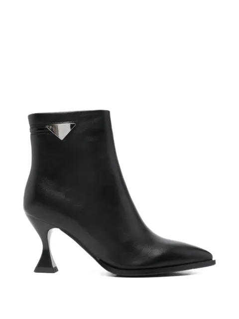 exè triangle-logo leather boots Black B711