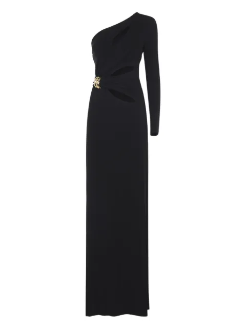 Elisabetta Franchi Red Carpet dress in crêpe fabric with jewel detail Black ABR2561E2