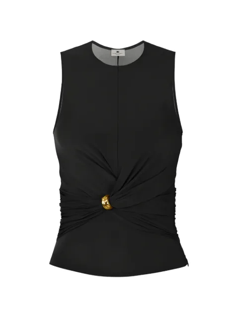 Elisabetta Franchi jersey top with jewel detail Black TO03761E2