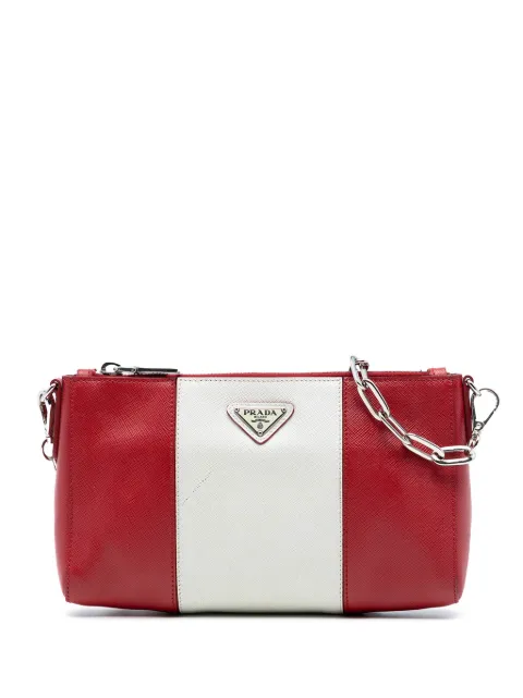 Prada Pre-Owned 2000-2013 Bicolor Saffiano Lux crossbody bag Red VHFMPGXQYLHPT5DZ