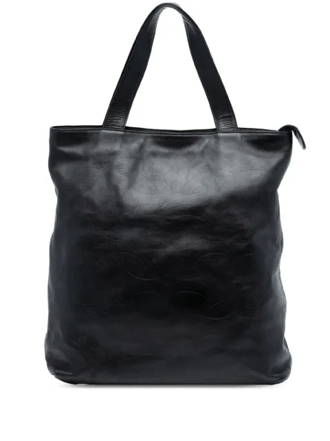 CHANEL Pre-Owned 2000-2002 CC Embossed Leather tote bag Black U6HX2E1Z025B3DEG