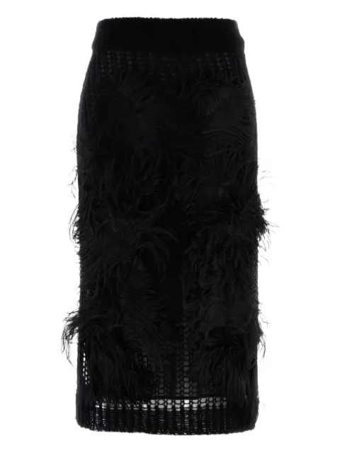 The Attico crochet-knitted midi skirt Black 260WCS00294KMX002FS