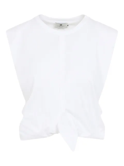 Elisabetta Franchi jersey T-shirt with knot White MA01161E2