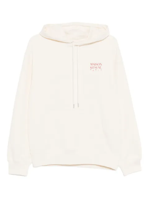 Maison Kitsuné logo-print hoodie Neutrals QM070CLKM0341