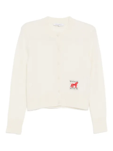 Maison Kitsuné logo-patch button-up cardigan Neutrals QW050CLKT1006