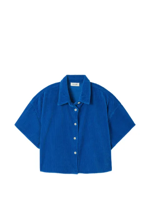 American Vintage corduroy short-sleeve shirt Blue PADO06B
